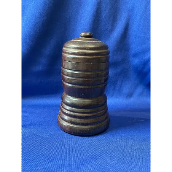 Vintage Hand Carved Wooden Spice Tobacco Trinket Jar - Picture 4 of 9